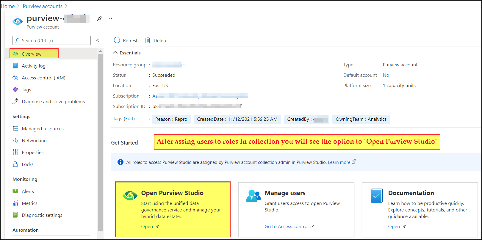 azure purview access permission - Microsoft Q&A