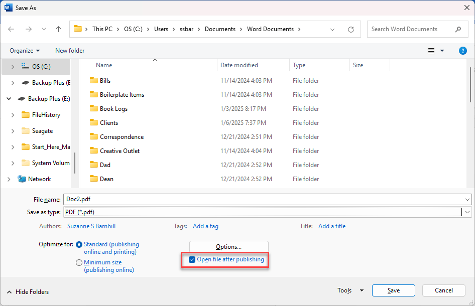 Hi. I'm in windows 11 & trying to convert word document into PDF, but ...
