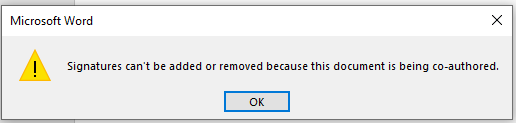Can't sign a word document (signature line) - Microsoft Q&A