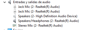 No se activa el Jack Mic (2 - Realtek (R) Audio) : Windows 10 ...