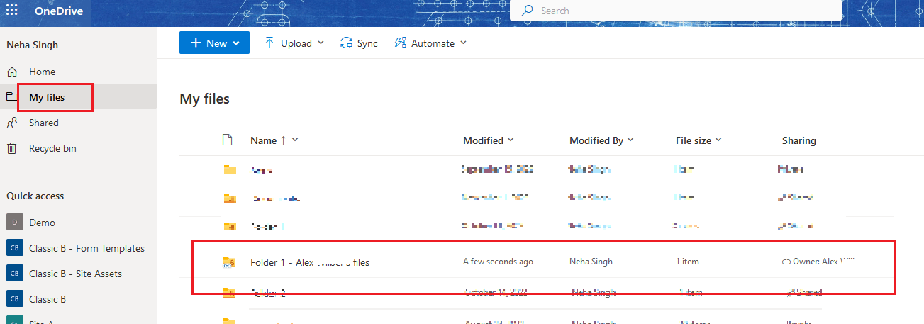 Moving a shared file to my oneDrive makes me the owner although it was ...