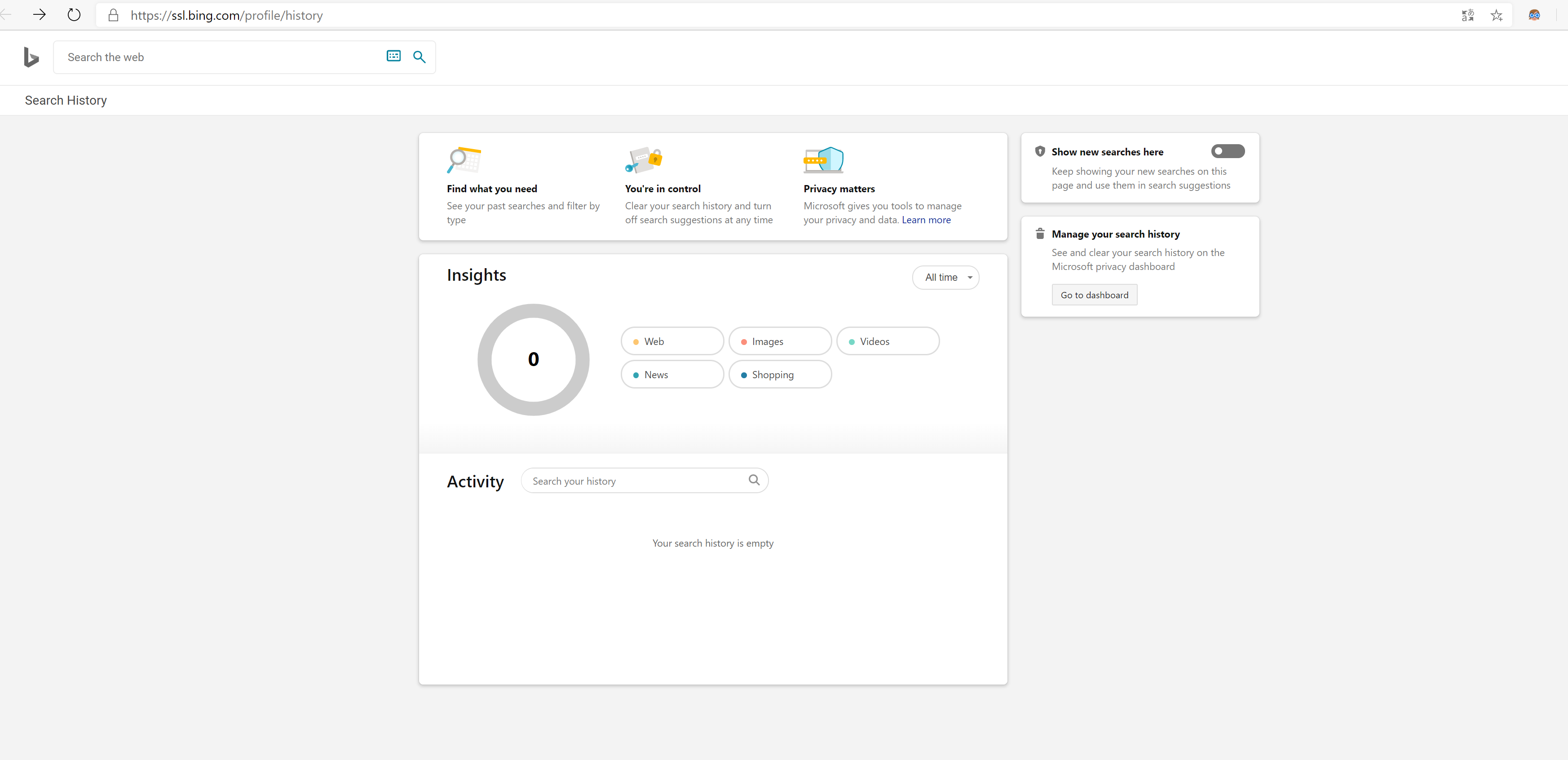 我应该如何关闭bing搜索历史纪录？ - Microsoft Q&A