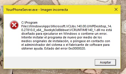 como solucionar el error IMAGEN INCORRECTA 0x0000020 - Microsoft Q&A
