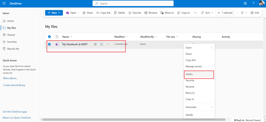 Remove a NoteBook from the List in the Mobile app - Microsoft Q&A