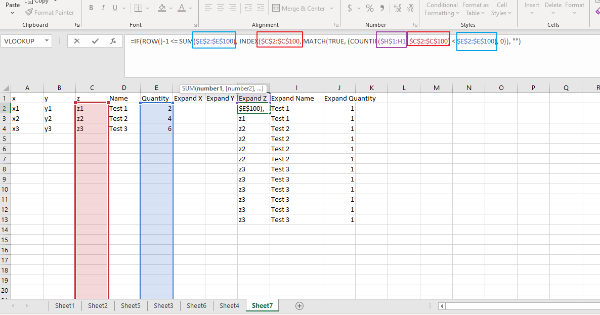 How to expand all items based on their Quantity across column ...