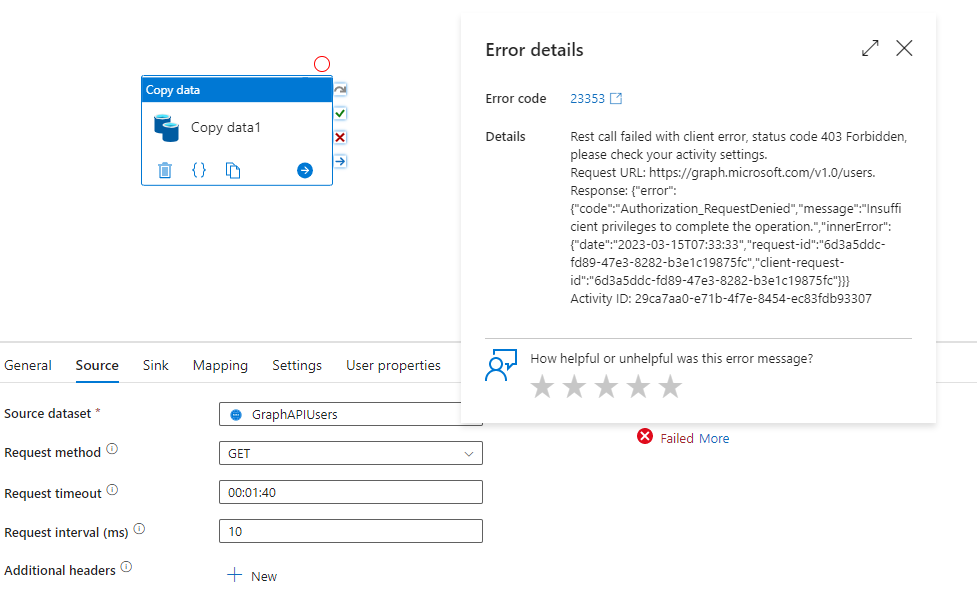 Error code 403 with VS when trying to inject wearedevs api, for