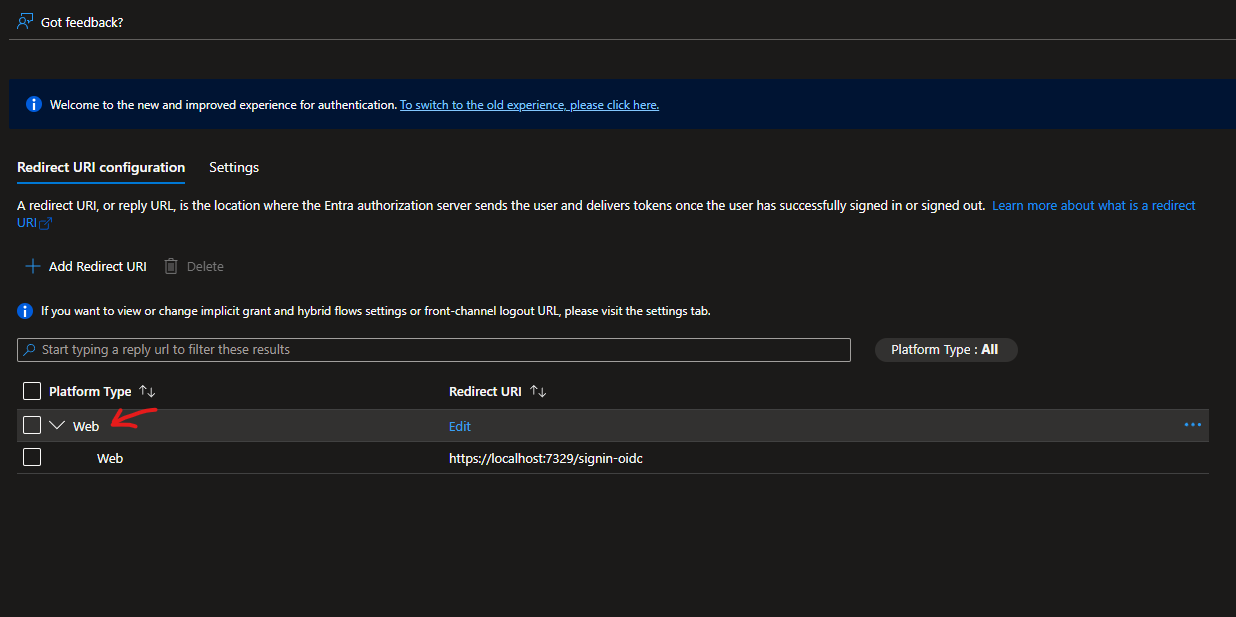 AADSTS700054: response_type 'id_token' is not enabled for the