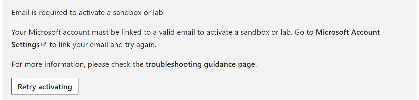 Not able to access MS Learn Sandbox - Microsoft Q&A