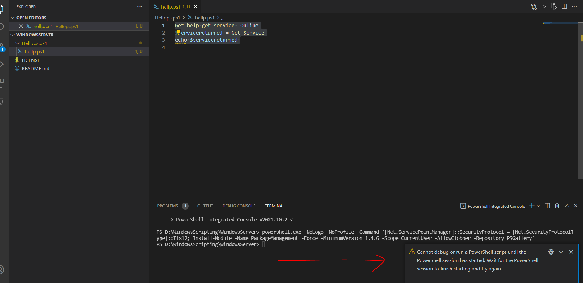 Not able to use powershell in VS annd in ISE options are grade out ...