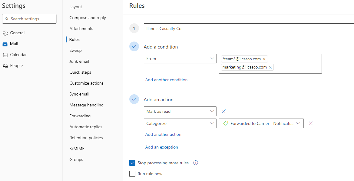 Create rule applying to multiple to/from addresses - Microsoft Q&A