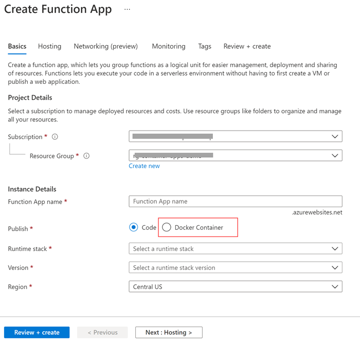 Azure Functions: How to configure auth for Azure Container Registry ...