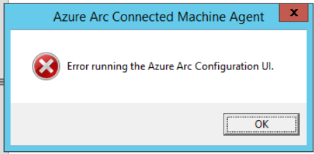 Error running the Azure Arc Config UI