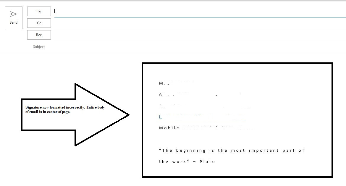 Correct layout of email body - Microsoft Q&A