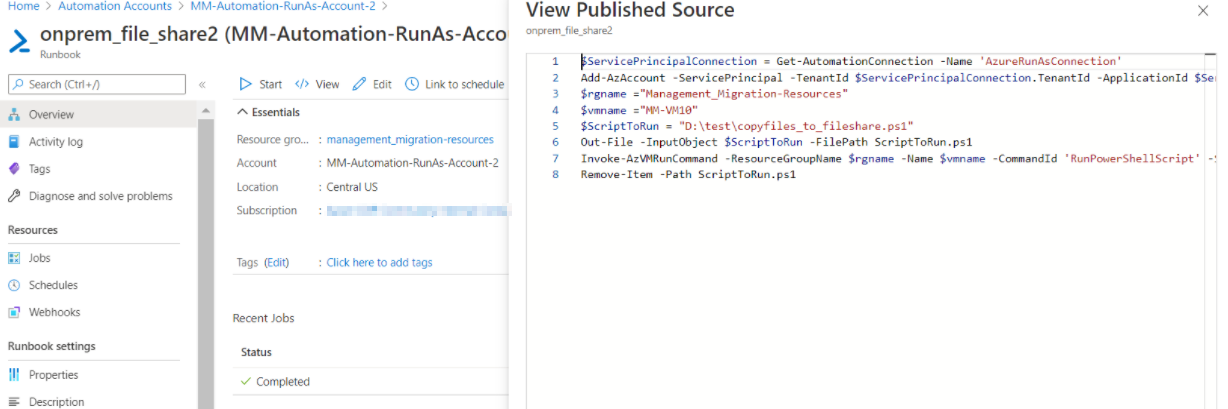 Use Azure Automation Powershell runbook configured to run on Hybrid ...