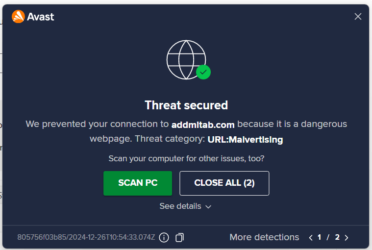 Why does my Avast keep on warning me the same message? - Microsoft Q&A
