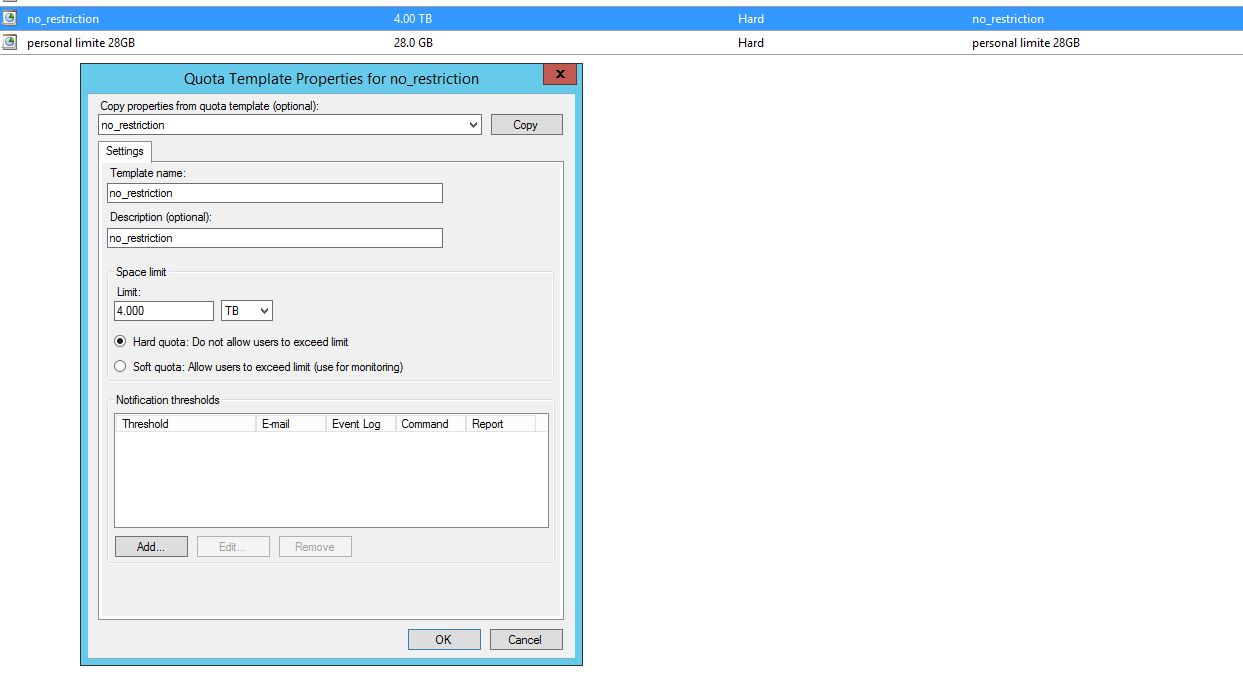 Quota Management issue on windows 2016 - Microsoft Q&A