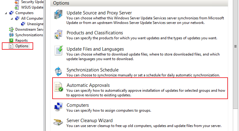 New WSUS instance and need advice on configuration of what is initially ...