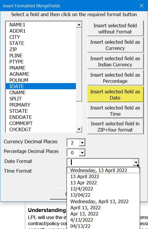 Mail Merge from excel to word changes my date - Microsoft Q&A