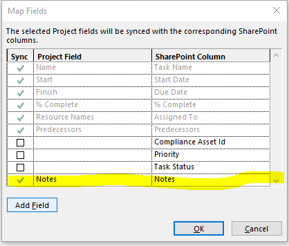 Cannot Map Custom fields to a Task List Site - Microsoft Q&A