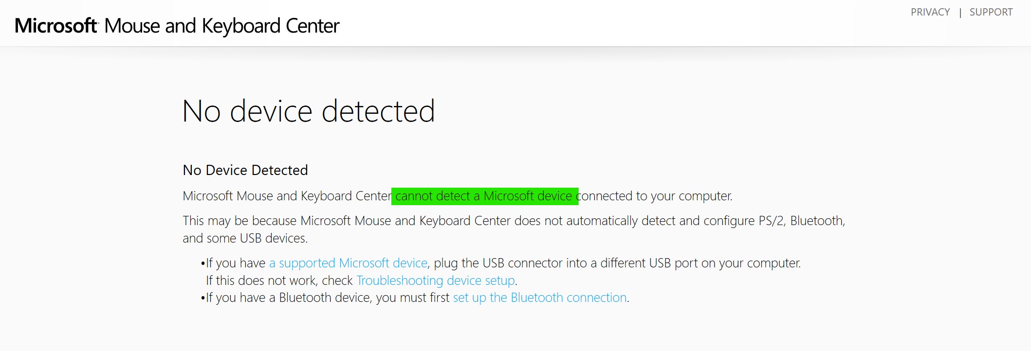 Microsoft Mouse and Keyboard Center won't recognize a Microsoft ...