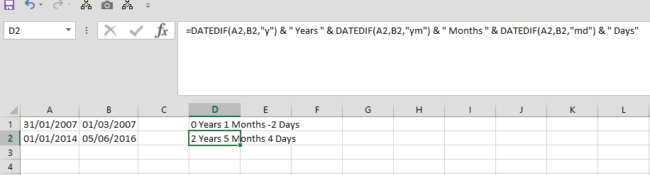 Calculate the difference between two dates in Excel - Microsoft Q&A