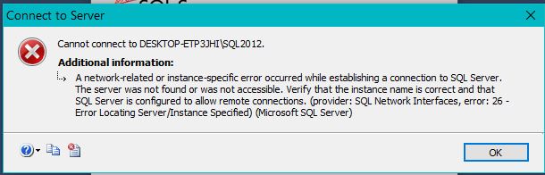 cannot open sql 2012 - Microsoft Q&A