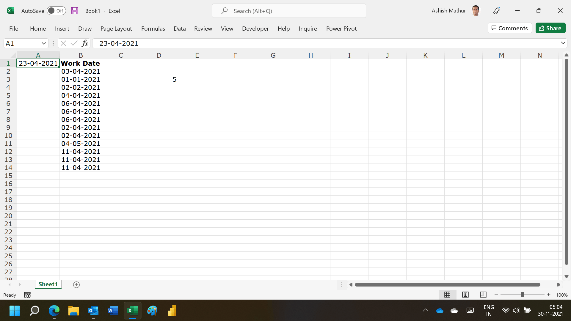 Based on a date count a unique dates in a column - Microsoft Q&A
