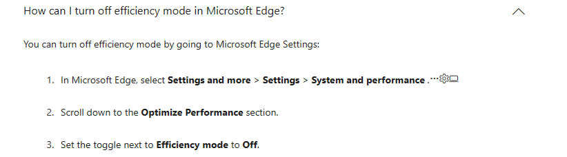 Efficiency Mode slowing computer down - Microsoft Q&A