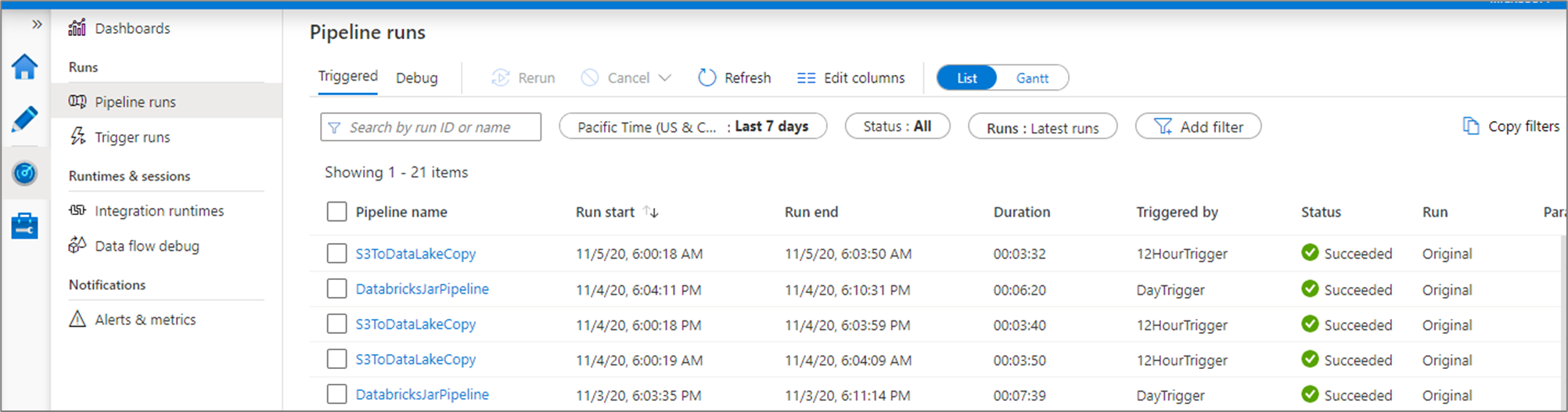 Is there a way when running an ADF Pipeline to capture the Status of ...