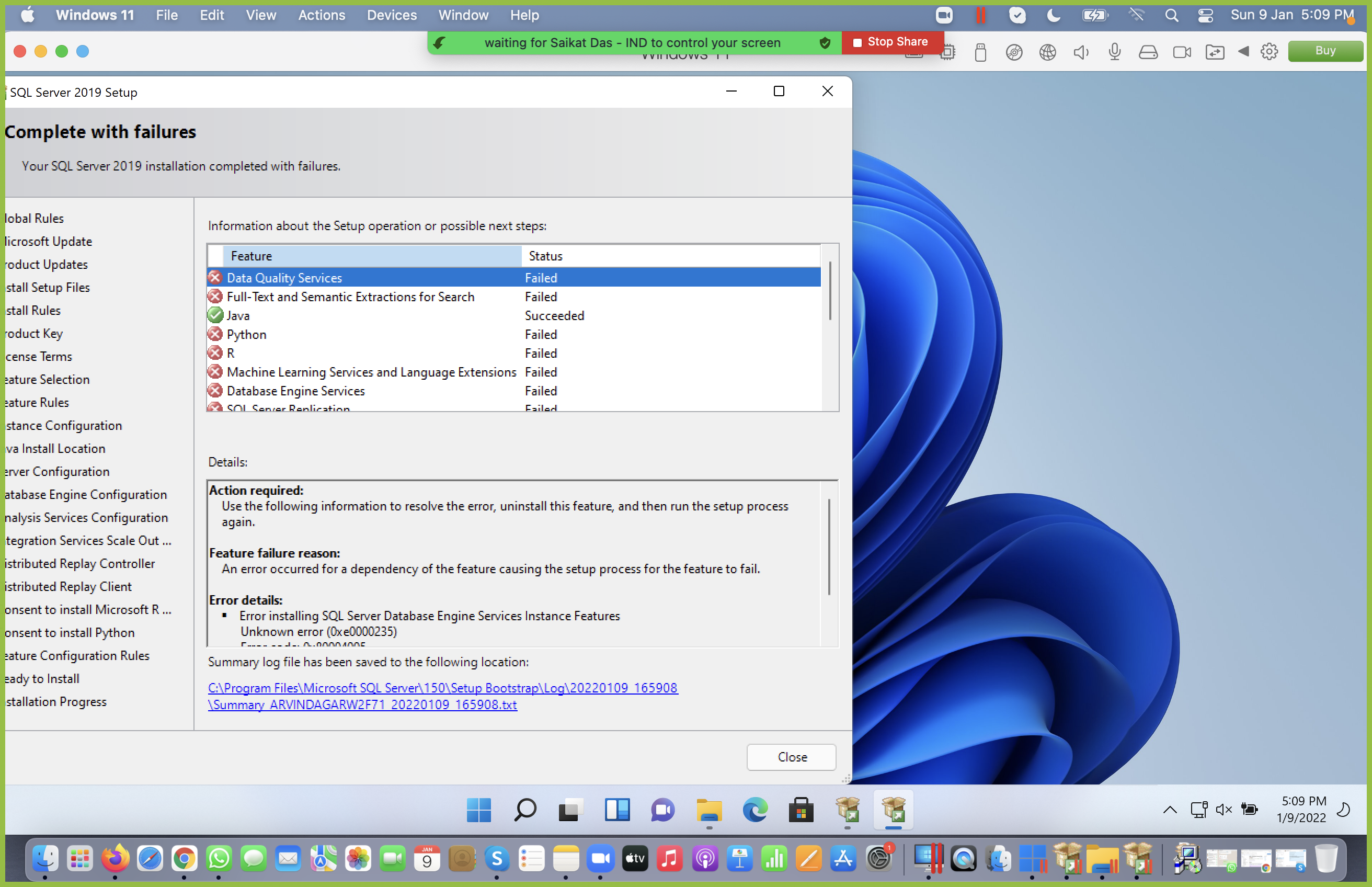 unable-to-install-sql-server-2019-on-m1-macbookpro-1tb-ssd-with