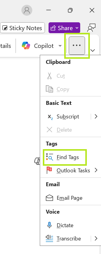 I bought a new computer and OneNote purple circle tag is not on it ...