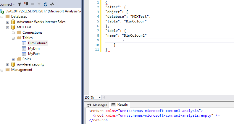 TMSL request. A valid MDX or DAX query was expected - Microsoft Q&A