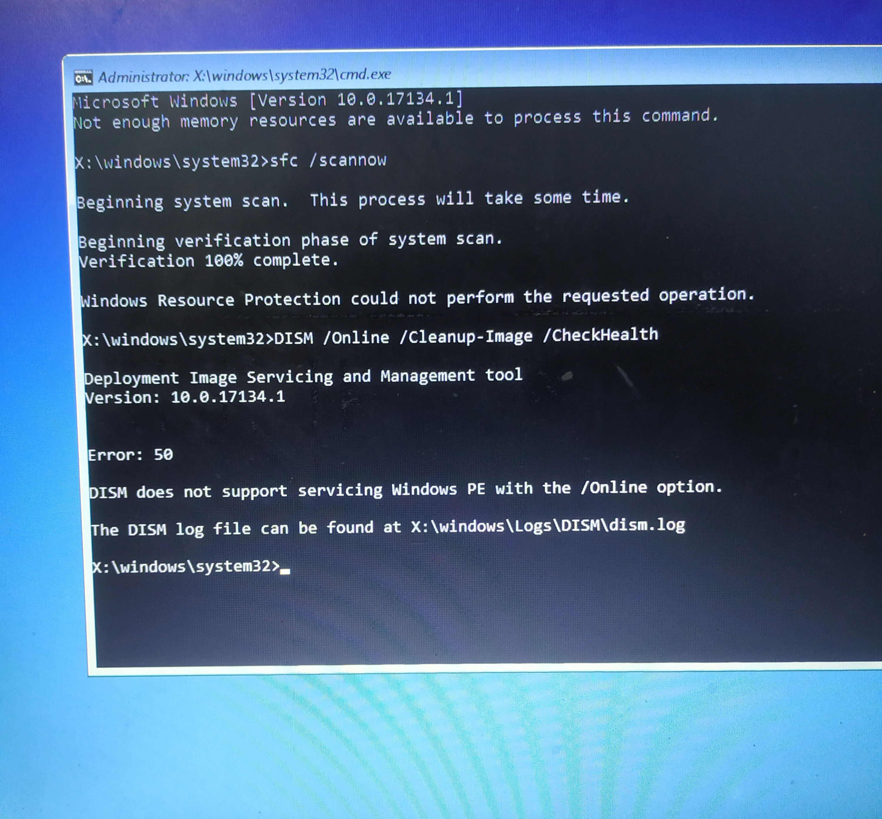 PC SAID IT NEEDED REPAIR I RESTART IT AND NOW IT WON T GET PASSED THE visual data 4