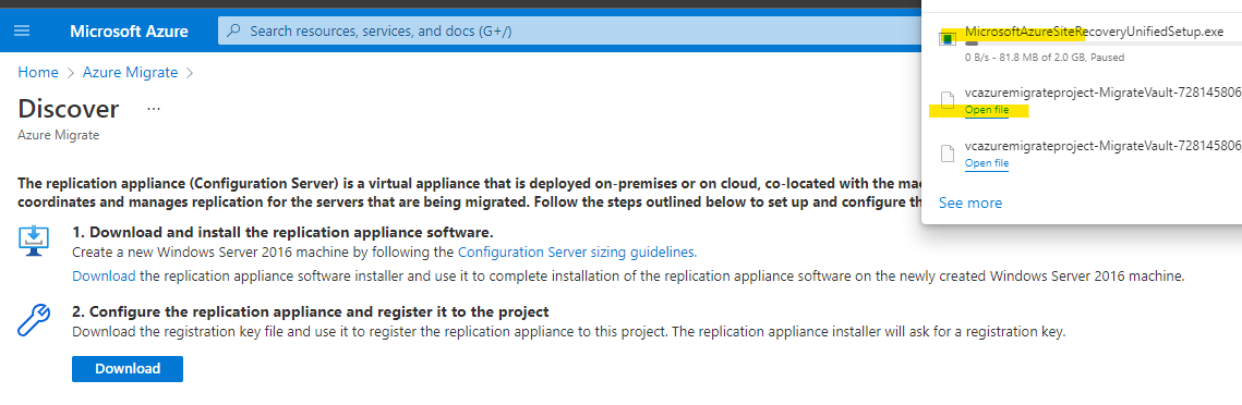 Replication Appliance can not be downloaded from Azure - Microsoft Q&A