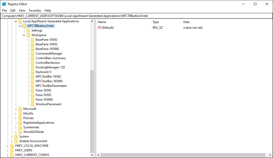 MFCUIRegistry