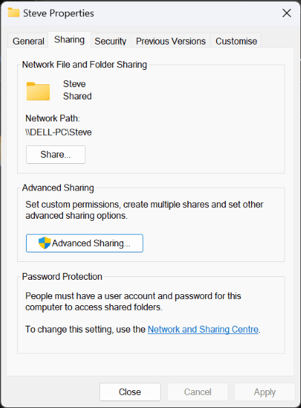 Sharing My User Account Folder in File Explorer Shares the Entire ...