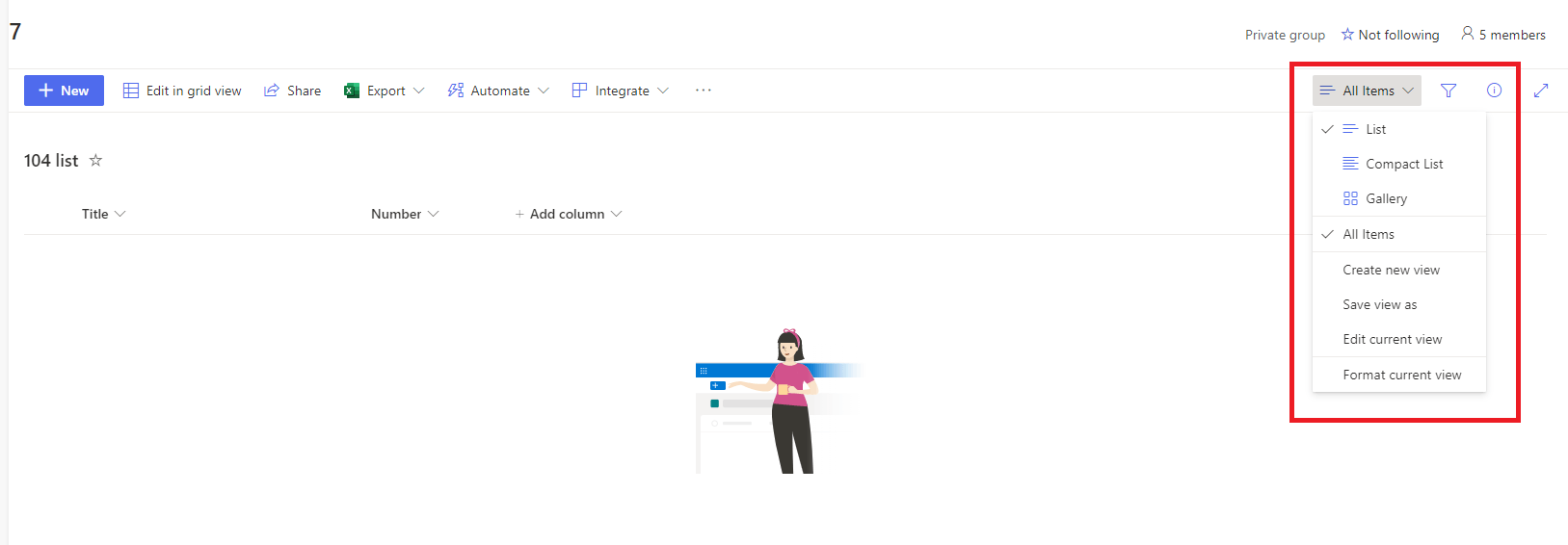Add columns in MS List 