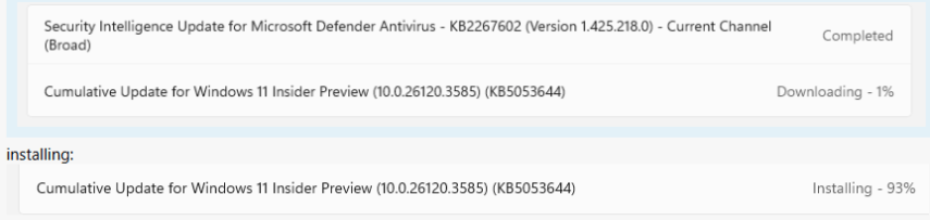 Build 26120.3585 out to Beta Channel - Microsoft Q&A