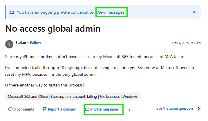 No access global admin - Microsoft Q&A