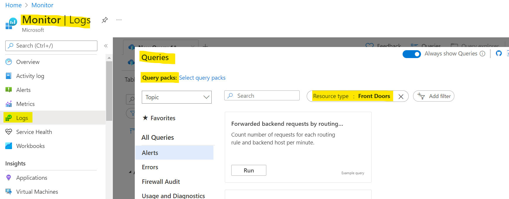 Front Door query for top 10 used rules - Microsoft Q&A