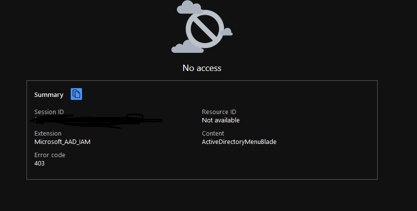 Access Denied To Azure Active Directory Page In Azure Portal Access Denied To Azure Active Directory Page In Azure Portal