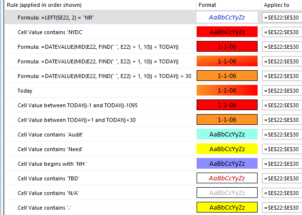 Multiple formula help for conditional formatting - Microsoft Q&A