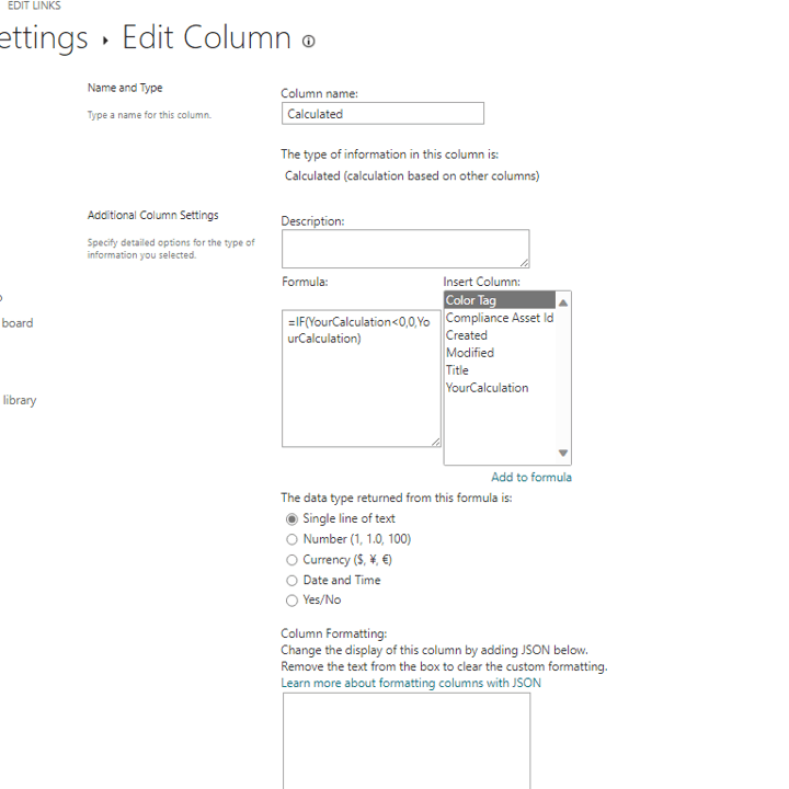SharePoint calculated column to show 0 instead of going into minus ...
