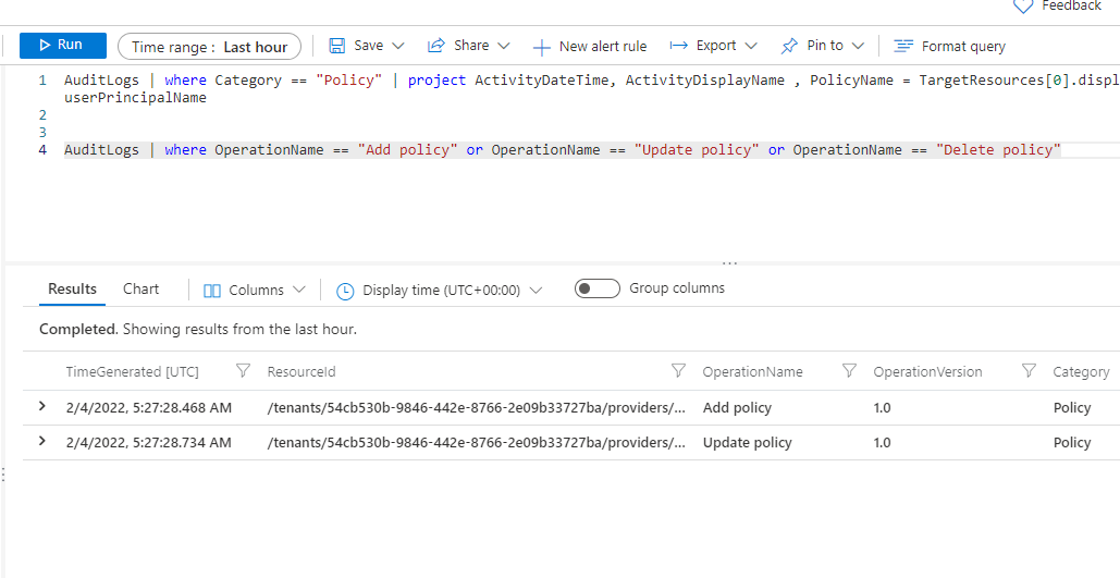 Conditional Access Policy changes logging - Microsoft Q&A