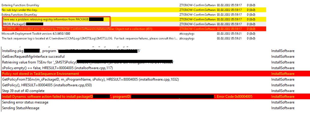 there was a problem retrieving registry information from the package ...