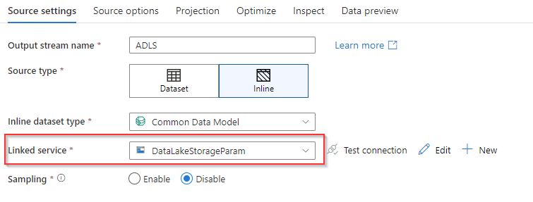 Parameters of linked services not showed in data flow - Microsoft Q&A