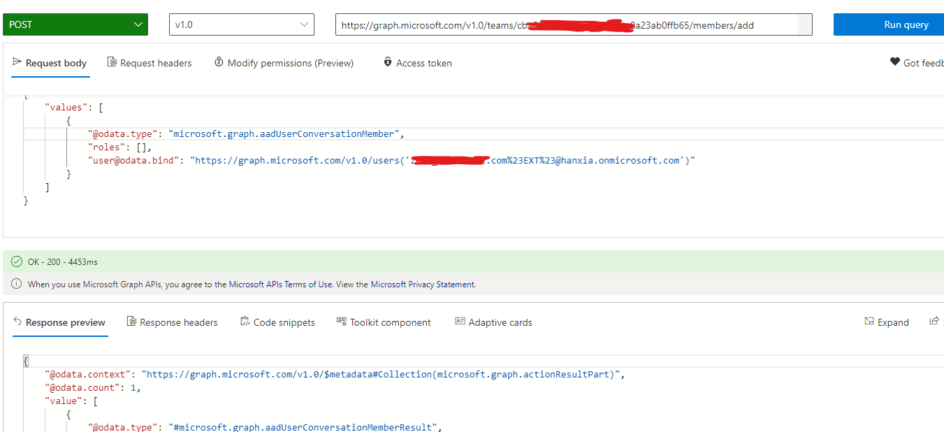 Invite guests to team with Graph API - Microsoft Q&A