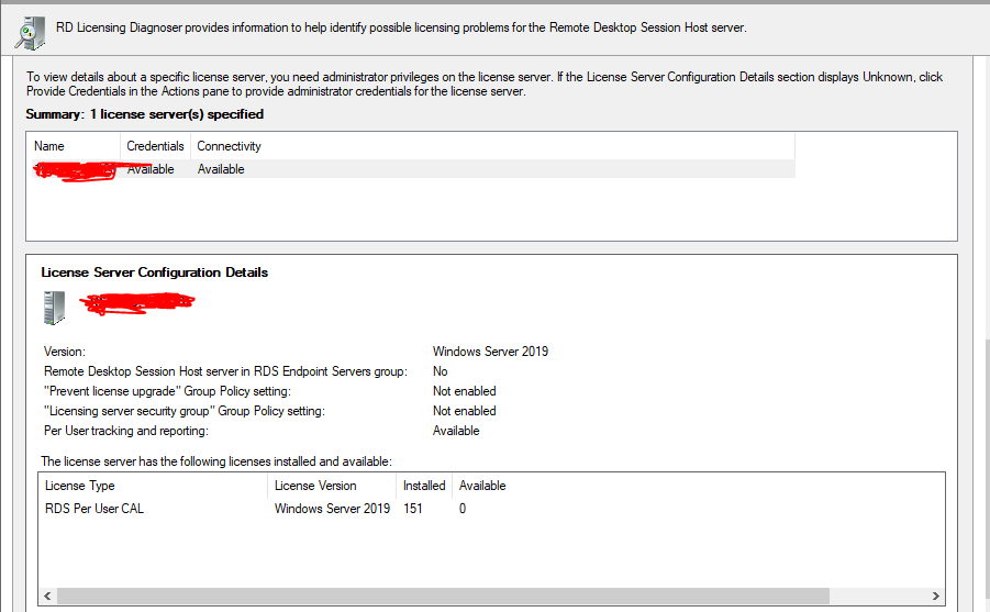 License Diagnostic Rd RD gateway is having a problem with license server - Microsoft Q&A