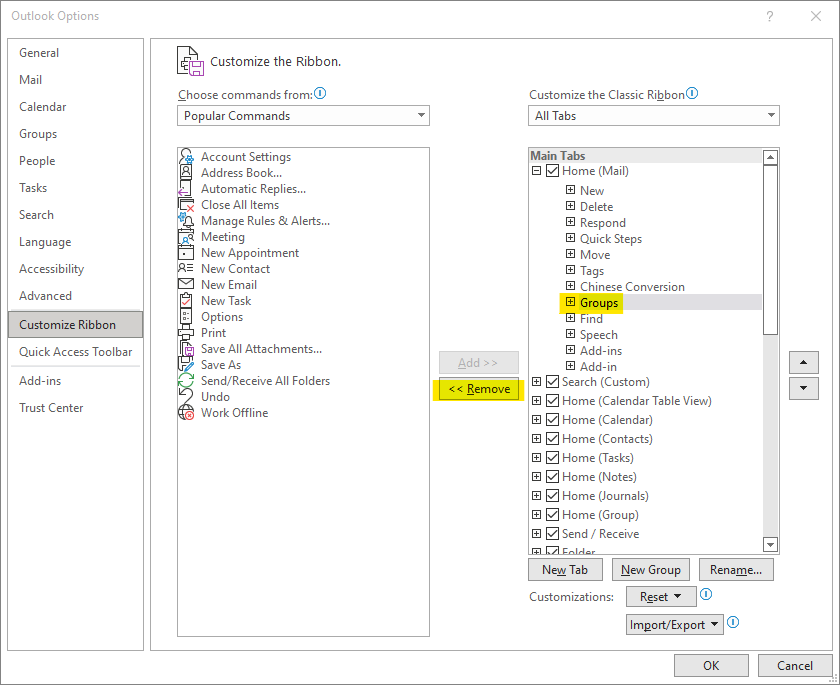 How Do I Turn Off IM And Groups In Outlook 2019 Microsoft Q A how-do-i-turn-off-im-and-groups-in-outlook-2019-microsoft-q-a