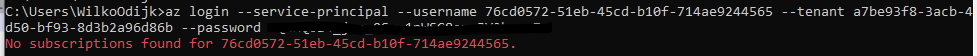 no subscription found for function during azure cli login - Microsoft Q&A